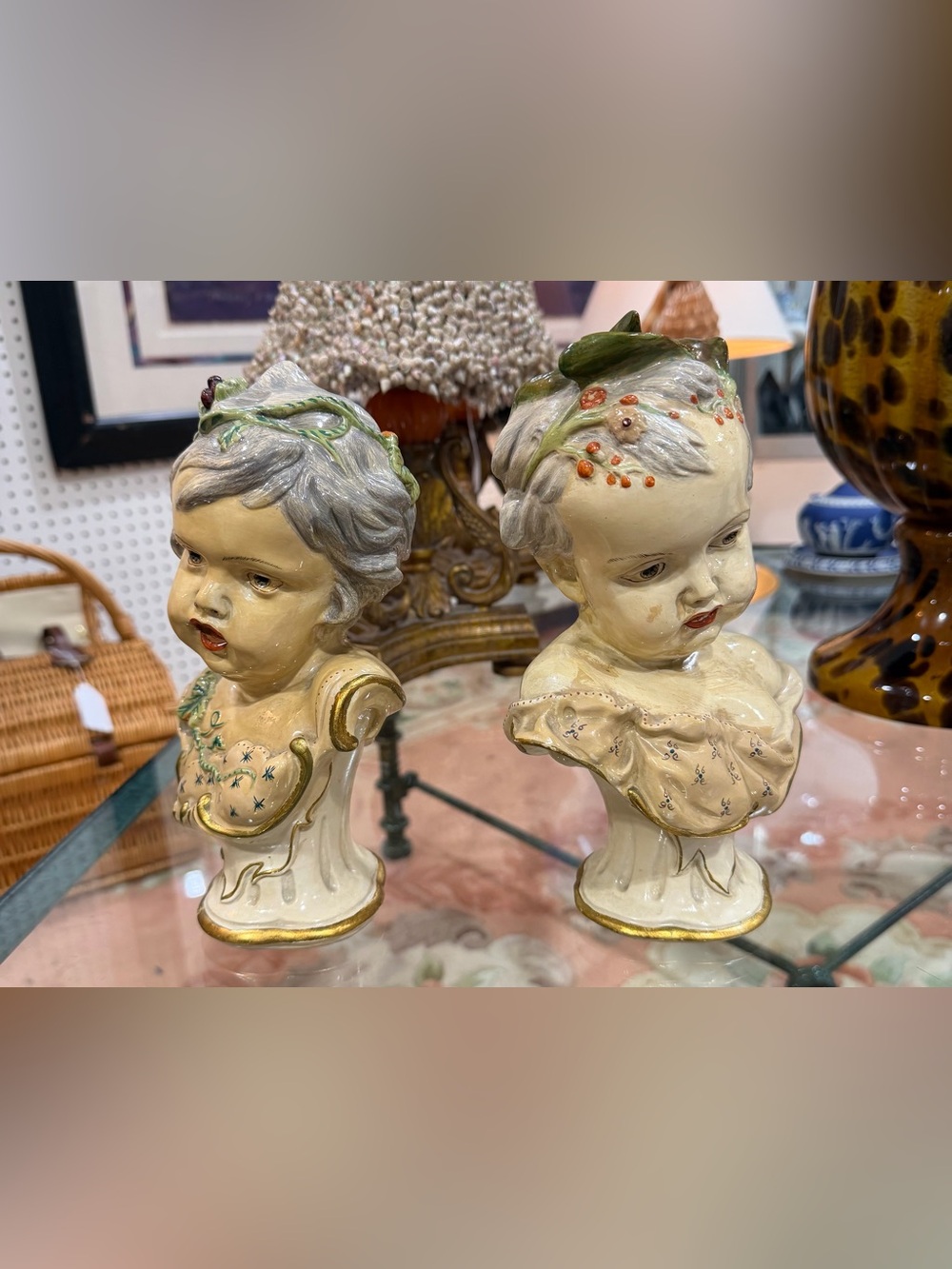 Pair of Vintage Borghese Boy and Girl Busts